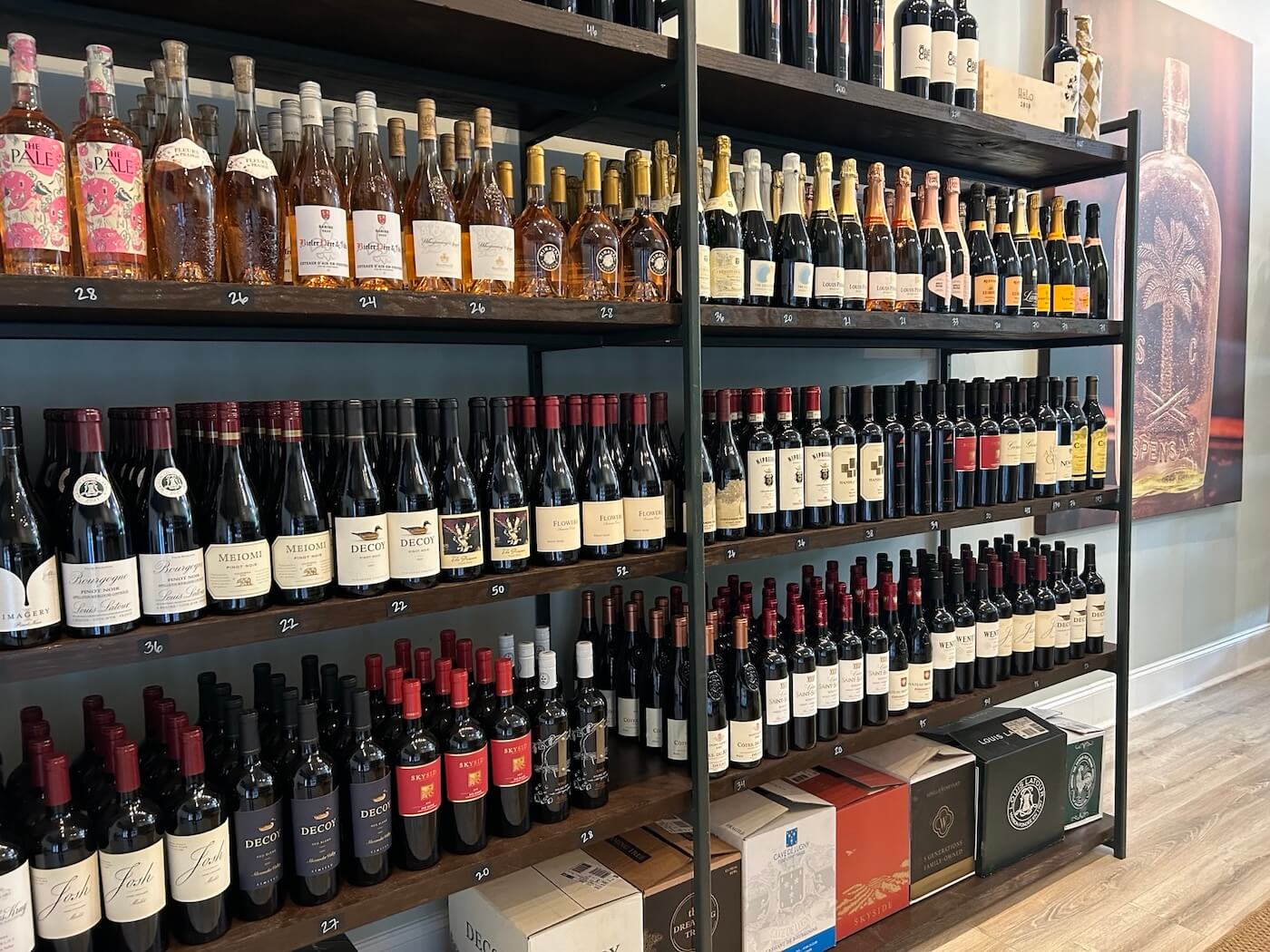 Curated wine selection at Mt. Pleasant Liquor Store